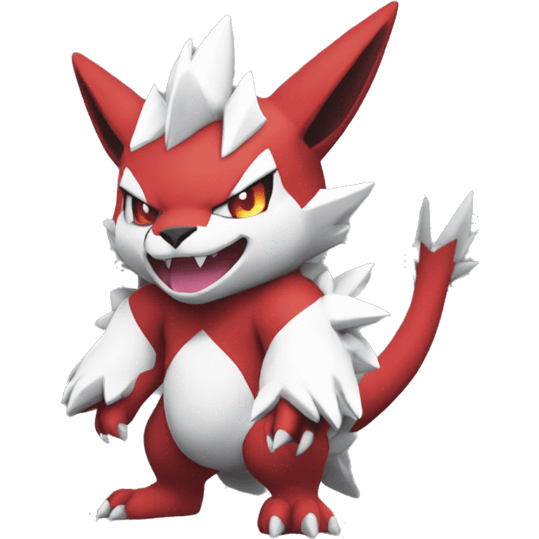 Full body cute cool Guilmon-Zoroark-Zangoose-Incineroar emoji