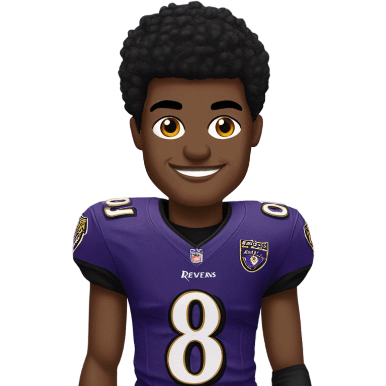 the football player lamar jackson in a raven’s jersey  emoji