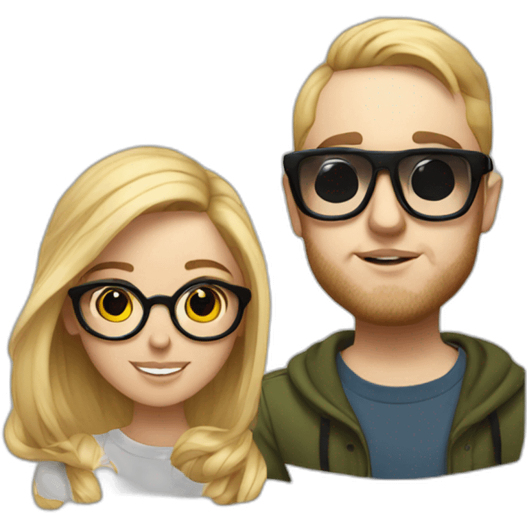 Mac Miller With a blond girl with glasses emoji