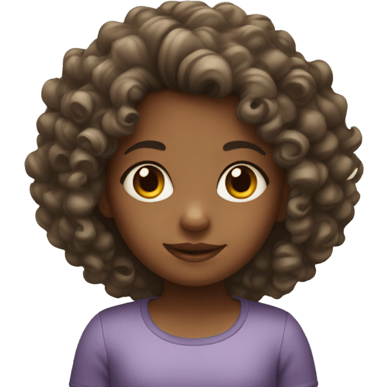 small girl with curly hair emoji