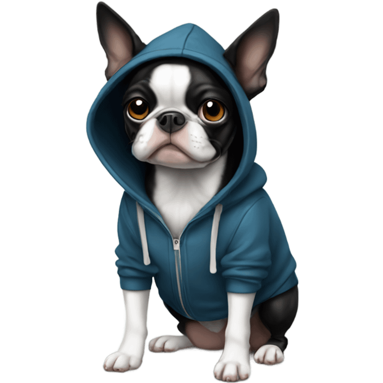 Boston terrier wearing a hoodie  emoji