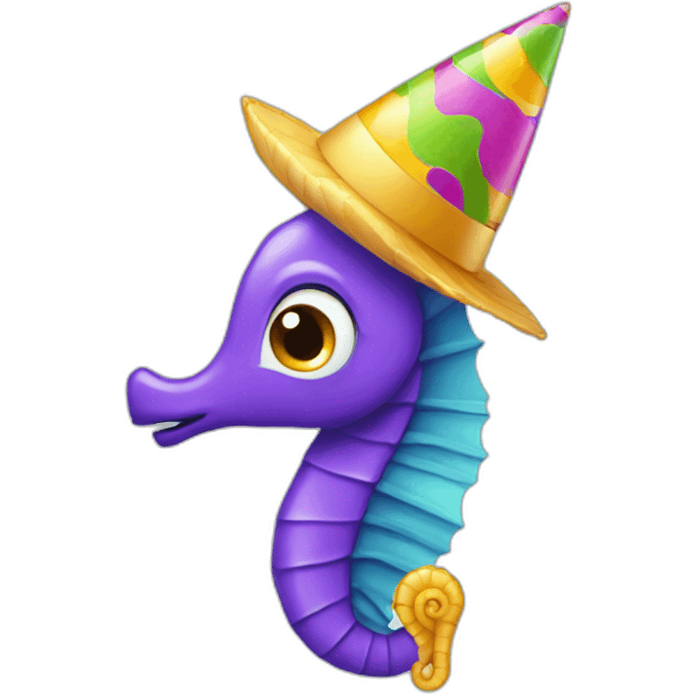 Seahorse with party hat emoji