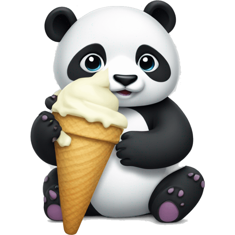 Panda eating ice cream emoji