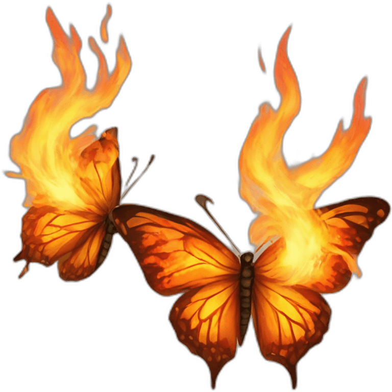 Fire Wind and butterfly emoji