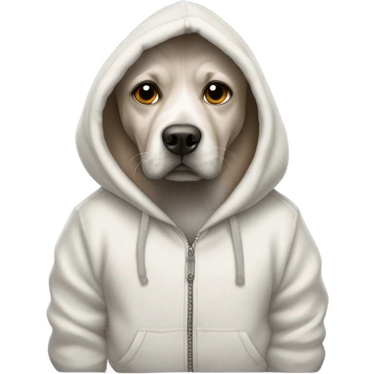 dog wearing a hoodie emoji