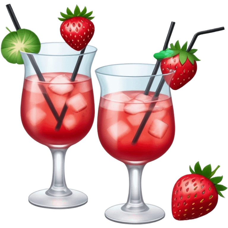 Cocktails with strawberry  emoji