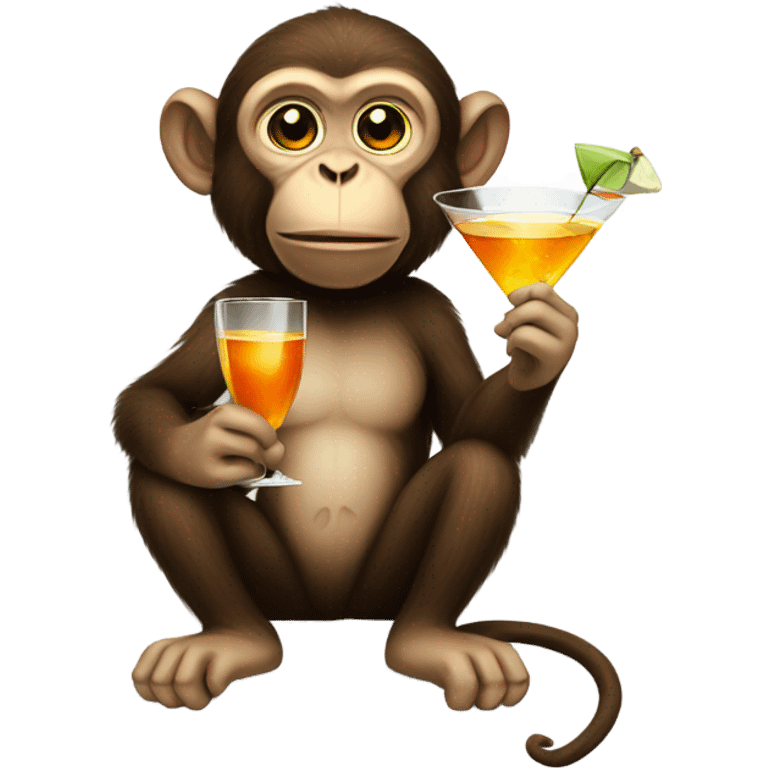 Monkey holding martini emoji