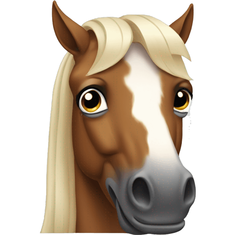 Horse with phone and big forehead  emoji