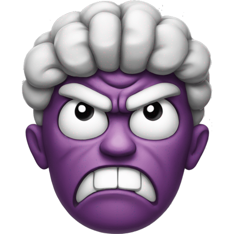 An angry brain emoji