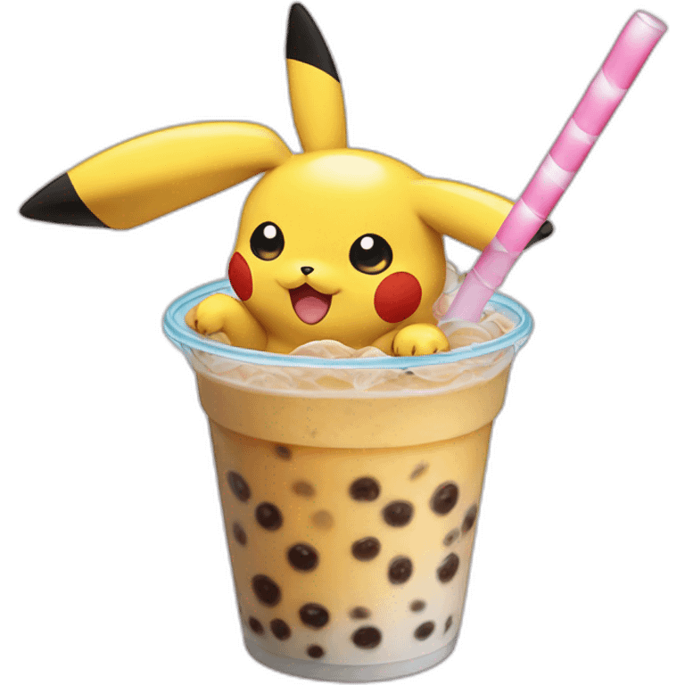 Pikachu bubble tea  emoji