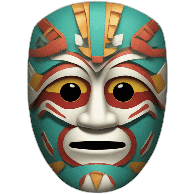 noh mask in aztec style emoji