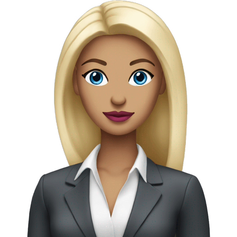 business woman blue eyes pink lips emoji