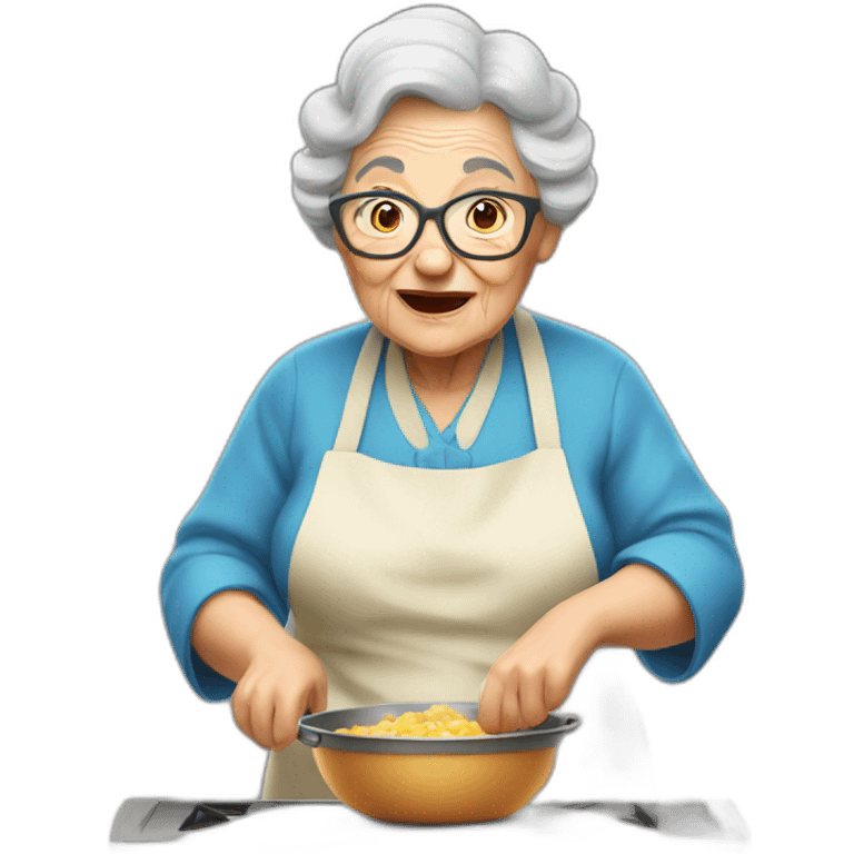 Granny coocking eat emoji