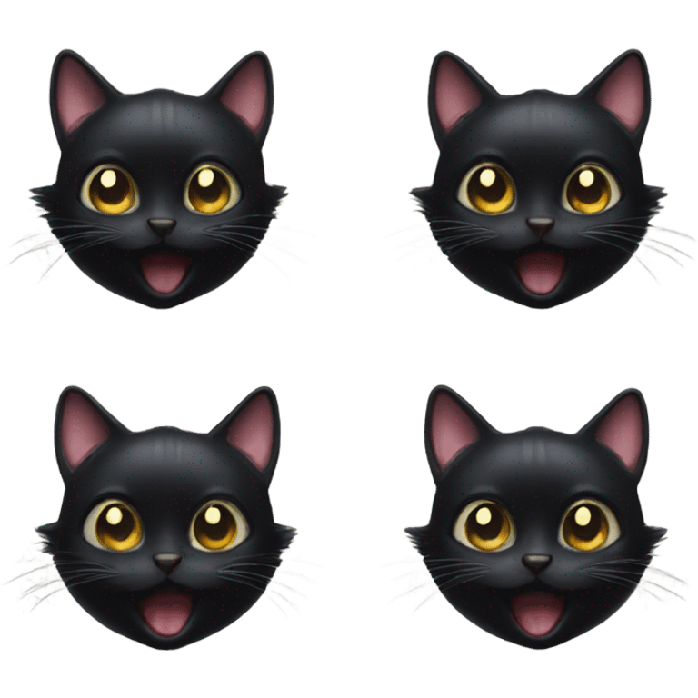 amazed magic black cat  emoji