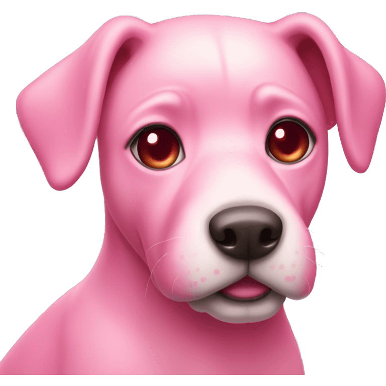 pink dog with heart eyes emoji