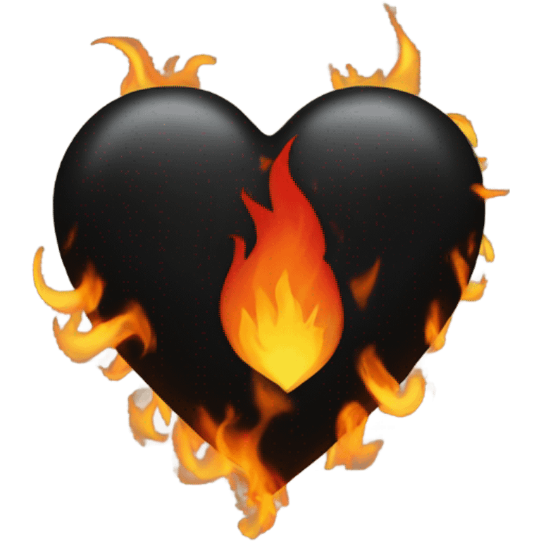 Flaming black heart emoji