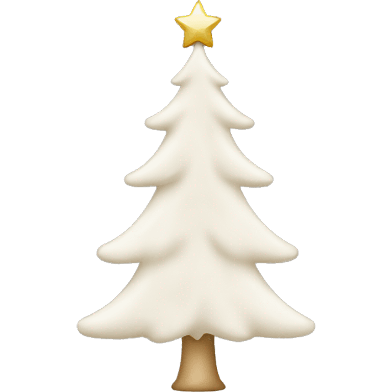 White christmas tree with beige ornaments emoji