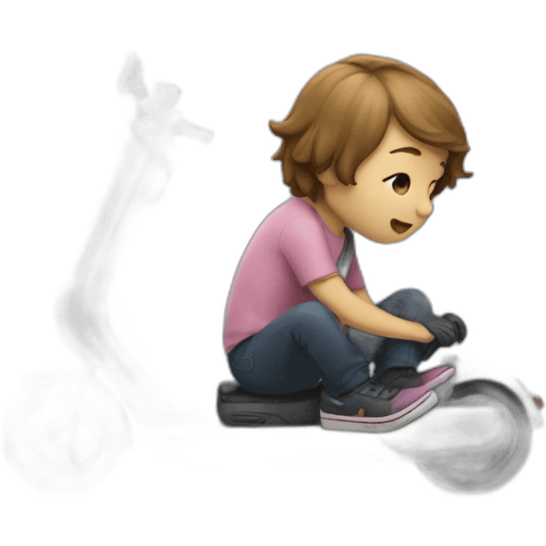 child fell off scooter emoji