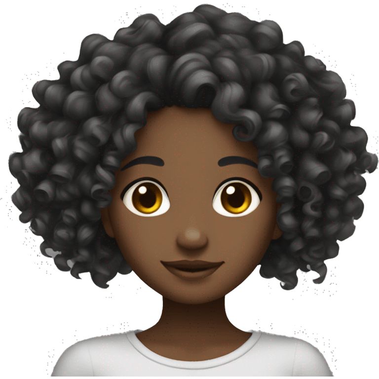 black girl curly hair cute emoji