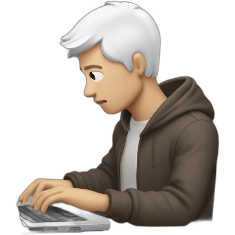 dumb human failing to use computer who is white emoji