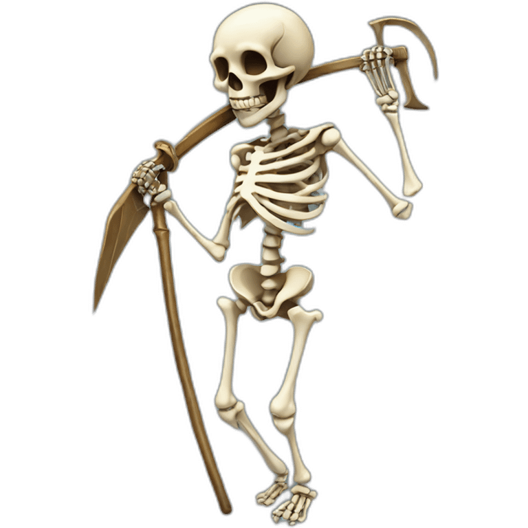 Skeleton holding a scythe emoji