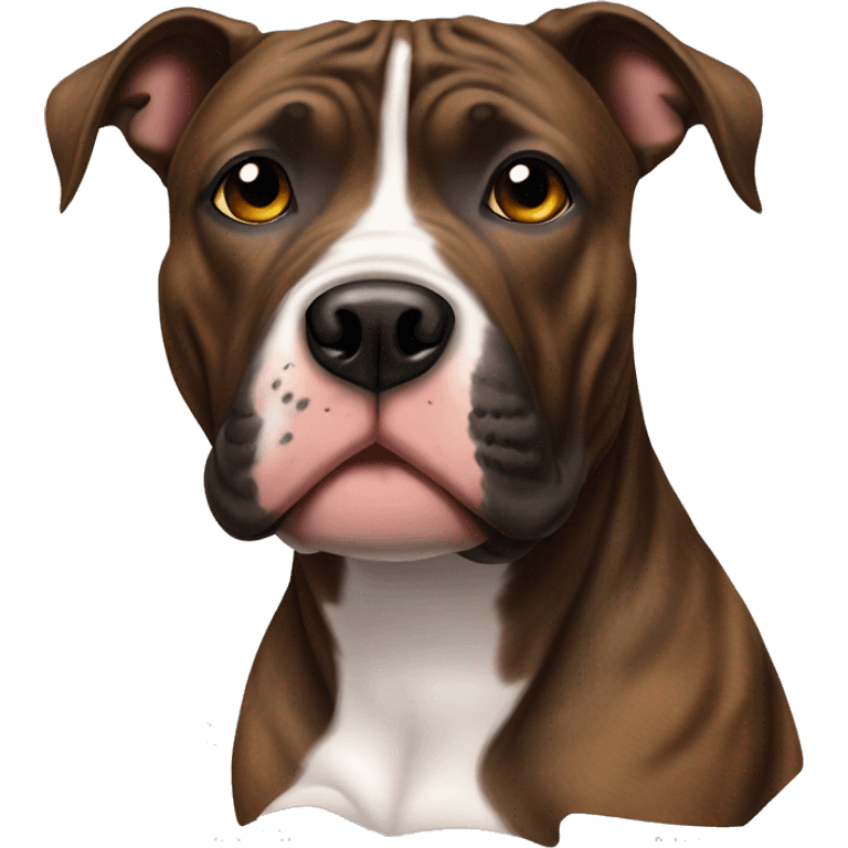 Brindle Pitbull with brown eye patch emoji