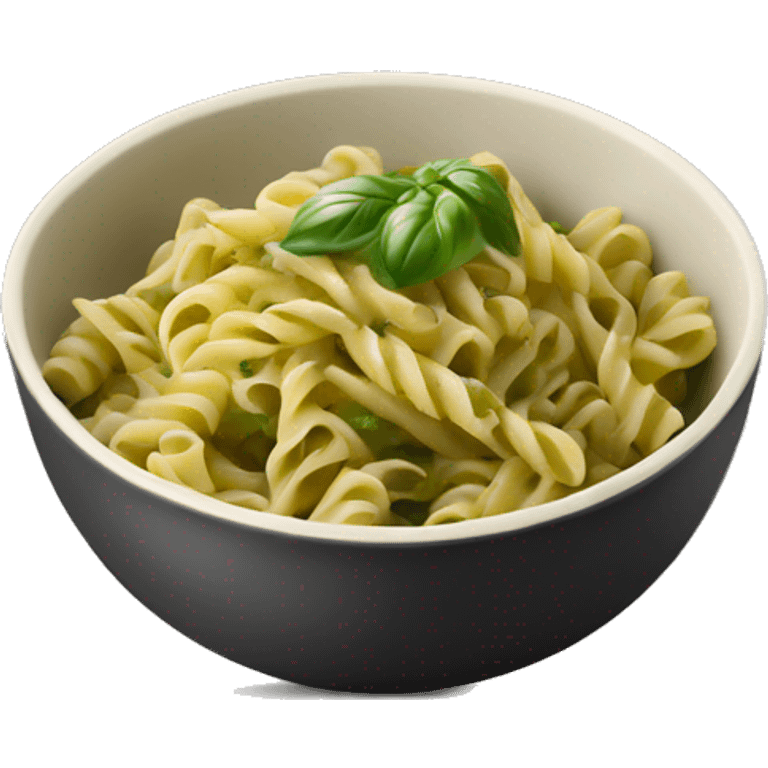 Pesto pasta in a bowl  emoji