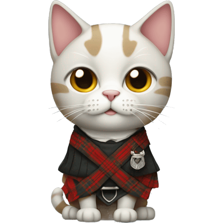 Cat with a scottish kilt emoji