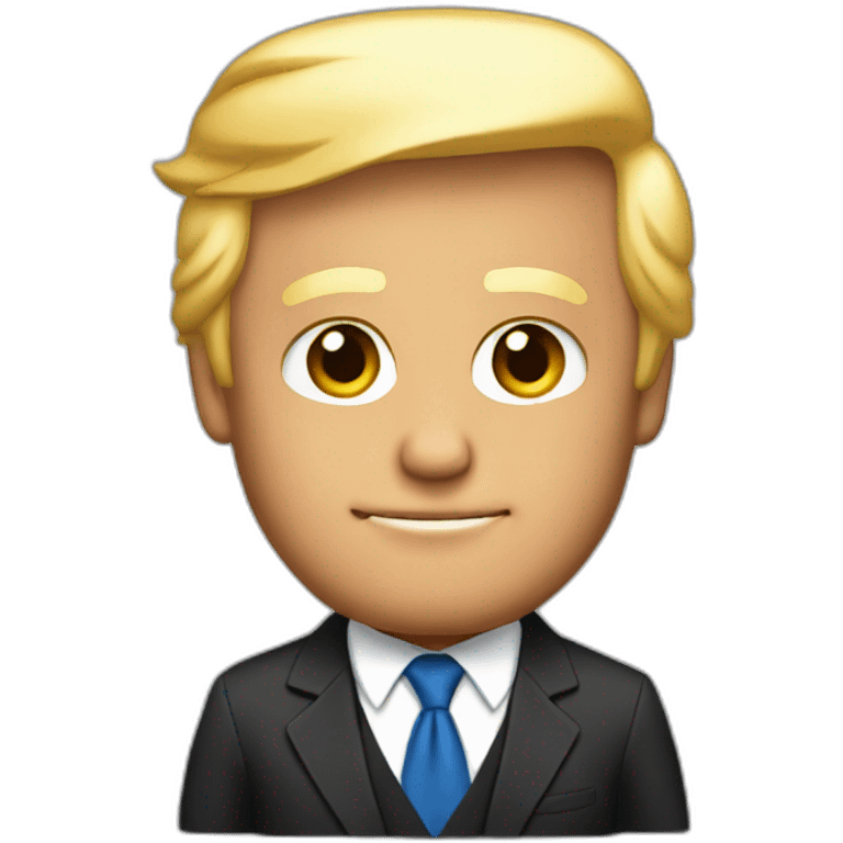 Donald trump with a suit emoji