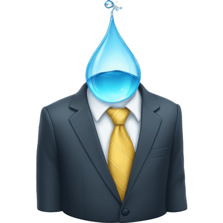 A drop of water with a suit emoji