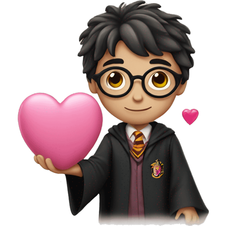 Harry Potter holding pink heart  emoji