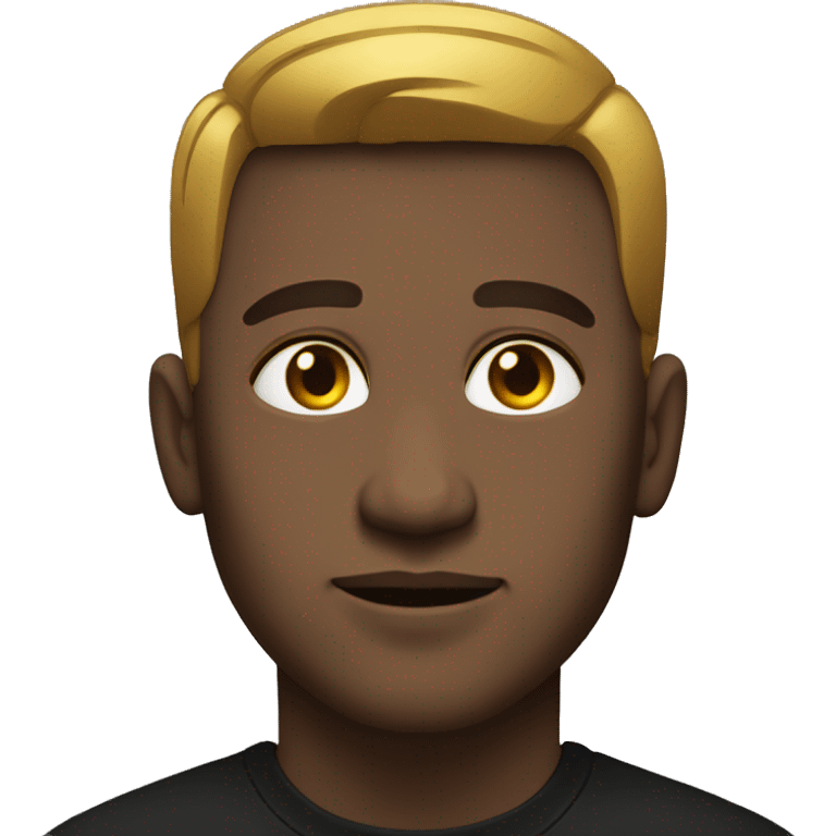 casual portrait of a male in black shirt with gold chain and short hair with a fade emoji