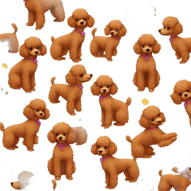 red toy poodle wearing swim suit emoji