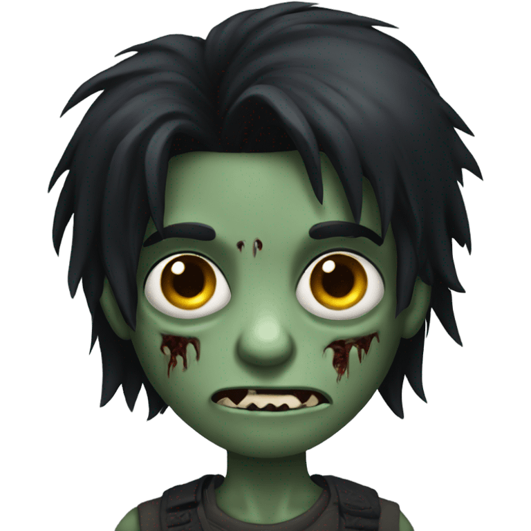 boy zombie with black long hair emoji