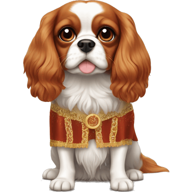 Cavalier King Charles Spaniel New Year's costume emoji