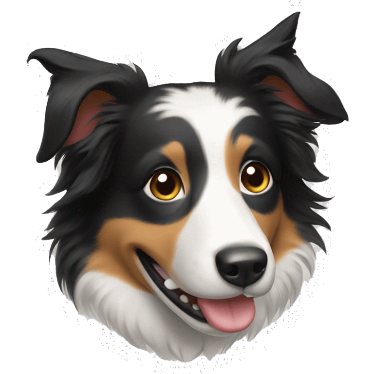 A border collie female smiling  emoji