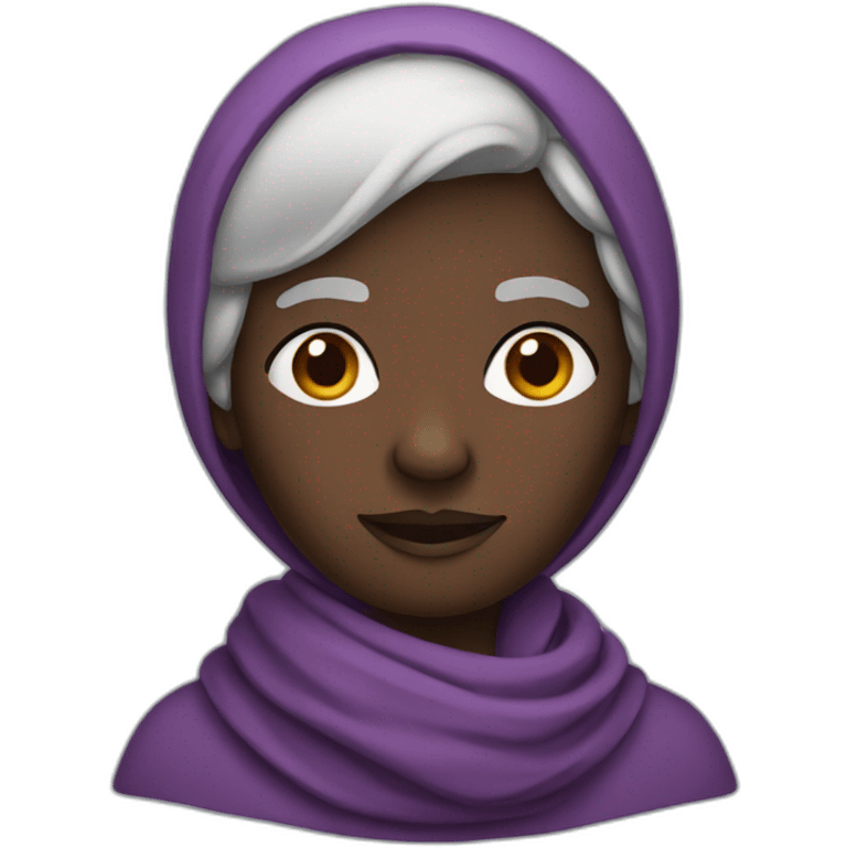 darkskin old woman with scarf emoji