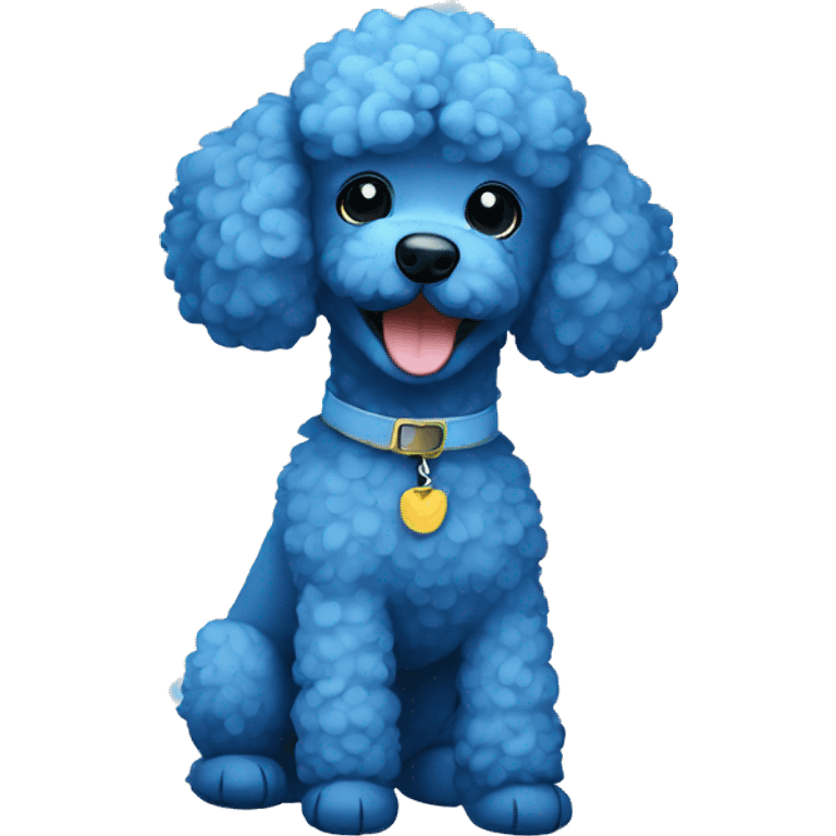 blue poodle smiling emoji