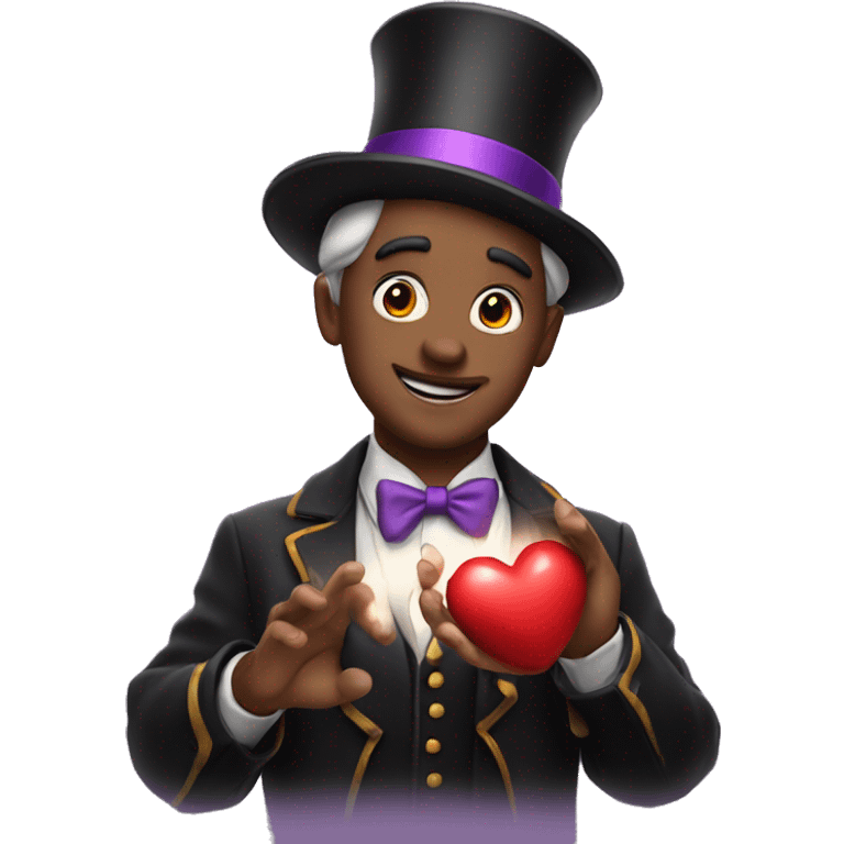 a magician with a heart in his hands emoji