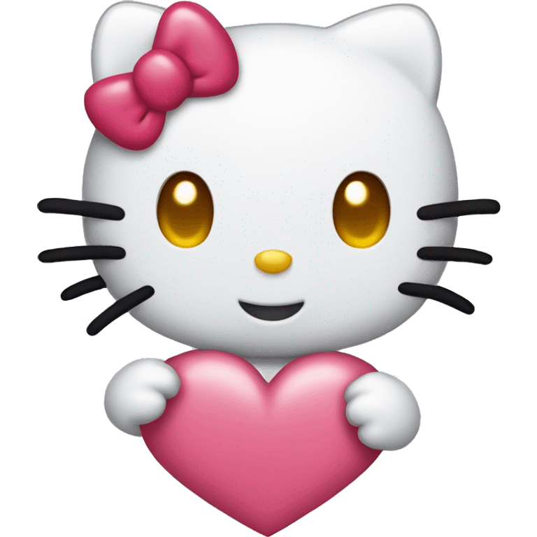 Hello kitty con un I love you  emoji