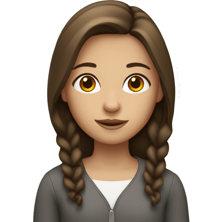 Girl with mid-length brown hair emoji