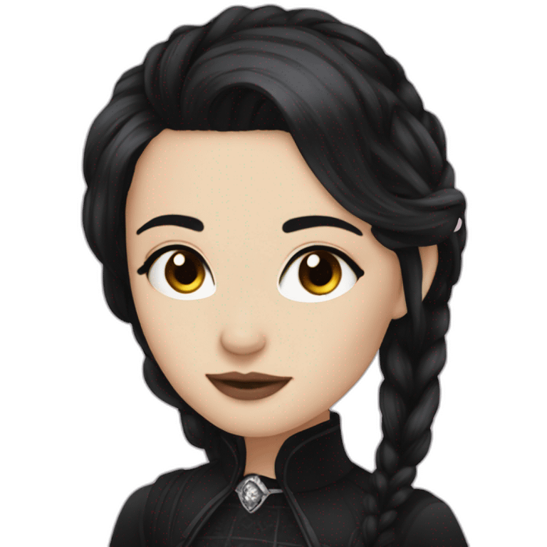 goth princess black hair brown eyes emoji