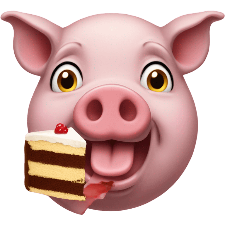 Pig eating cake emoji