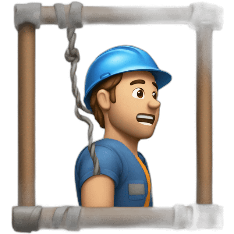 A man gets hit in the head with a rebar emoji