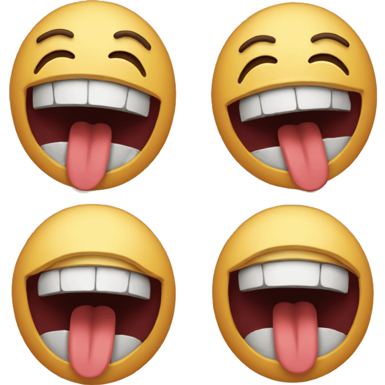 Yawn emoji cut in half emoji