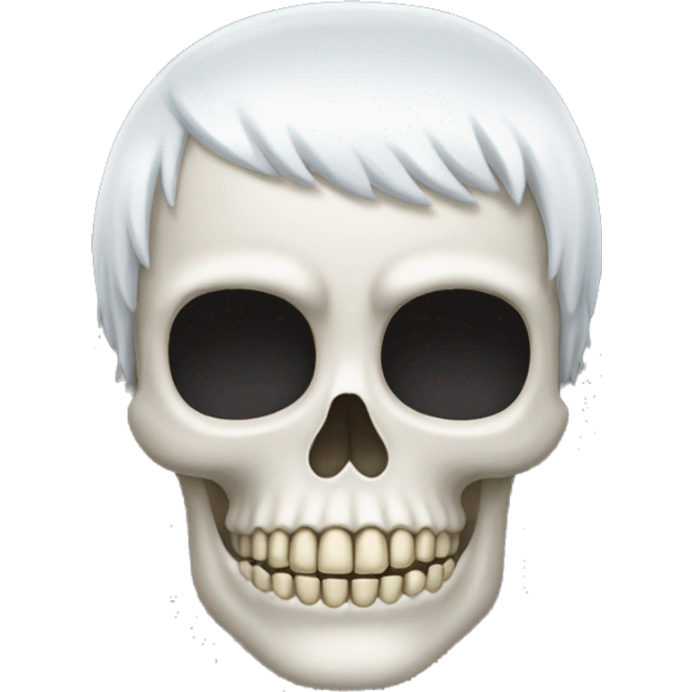 white skull with a wig emoji