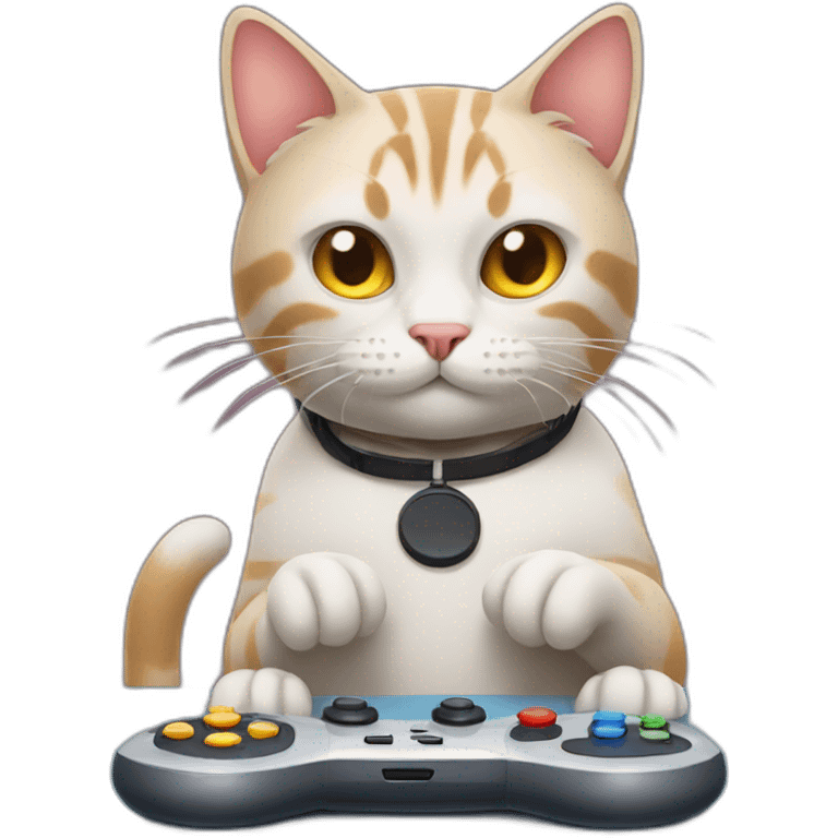 cat playing video game emoji