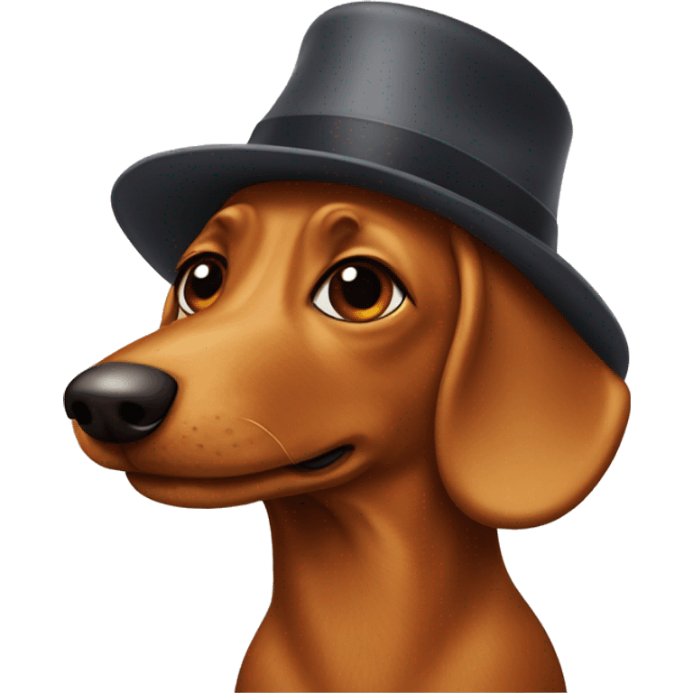 Wiener dog with a hat emoji