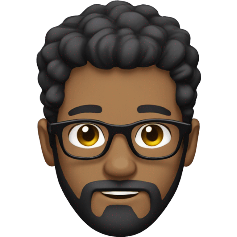 man with short black beard, scruffy short hair and sunglasses emoji