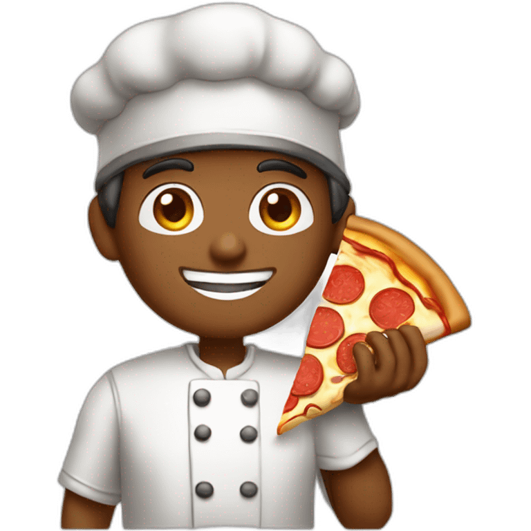 pizza baker with large pizza emoji